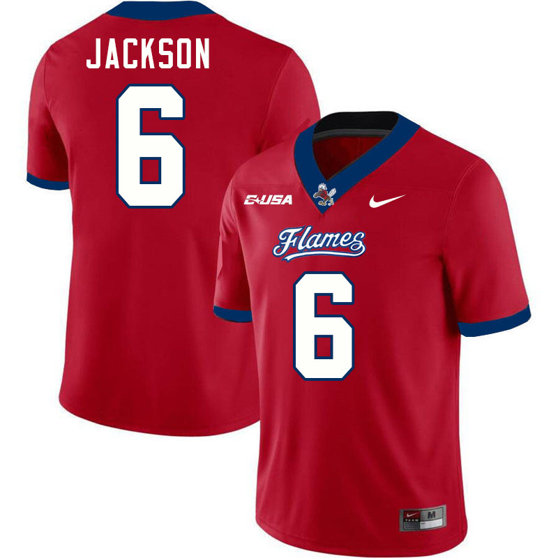 Liberty Flames #6 Teylor Jackson College Football Jerseys Stitched-Red